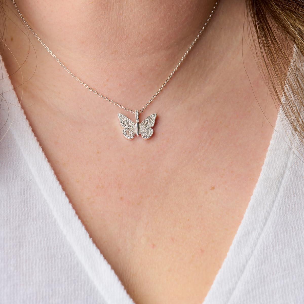 imageAlex and Ani Butterfly  Crystal Necklace Adjustable14k Gold Sterling Silver