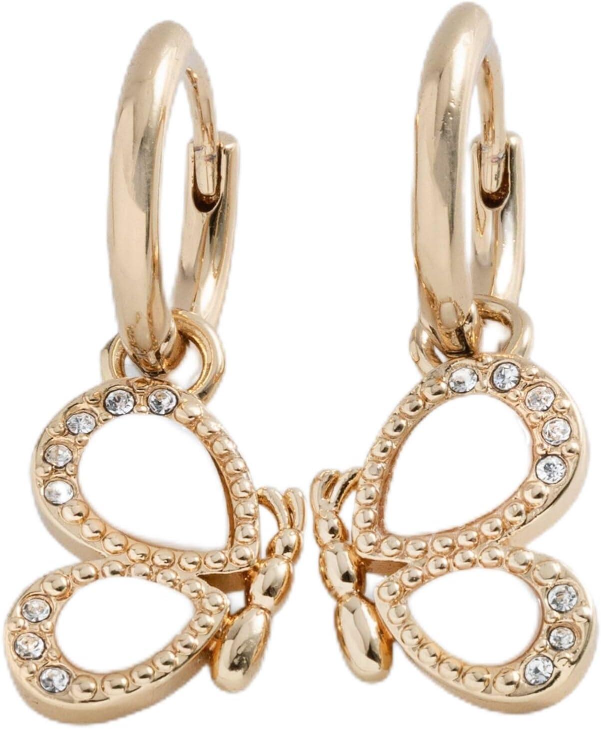 imageAlex and Ani Butterfly Mother of Pearl Huggie Hoop EarringsShiny Gold