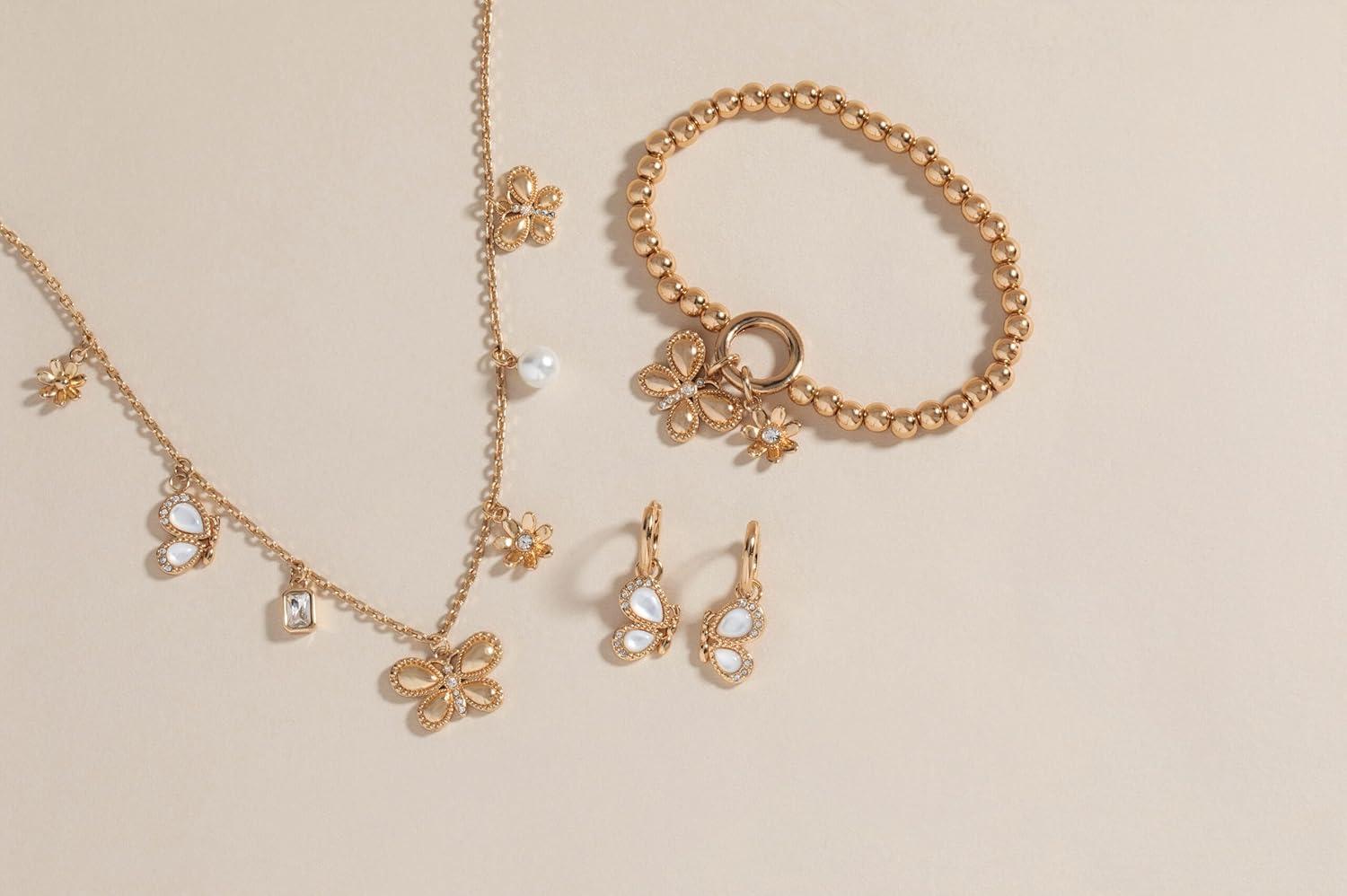 imageAlex and Ani Butterfly Mother of Pearl Huggie Hoop EarringsShiny Gold