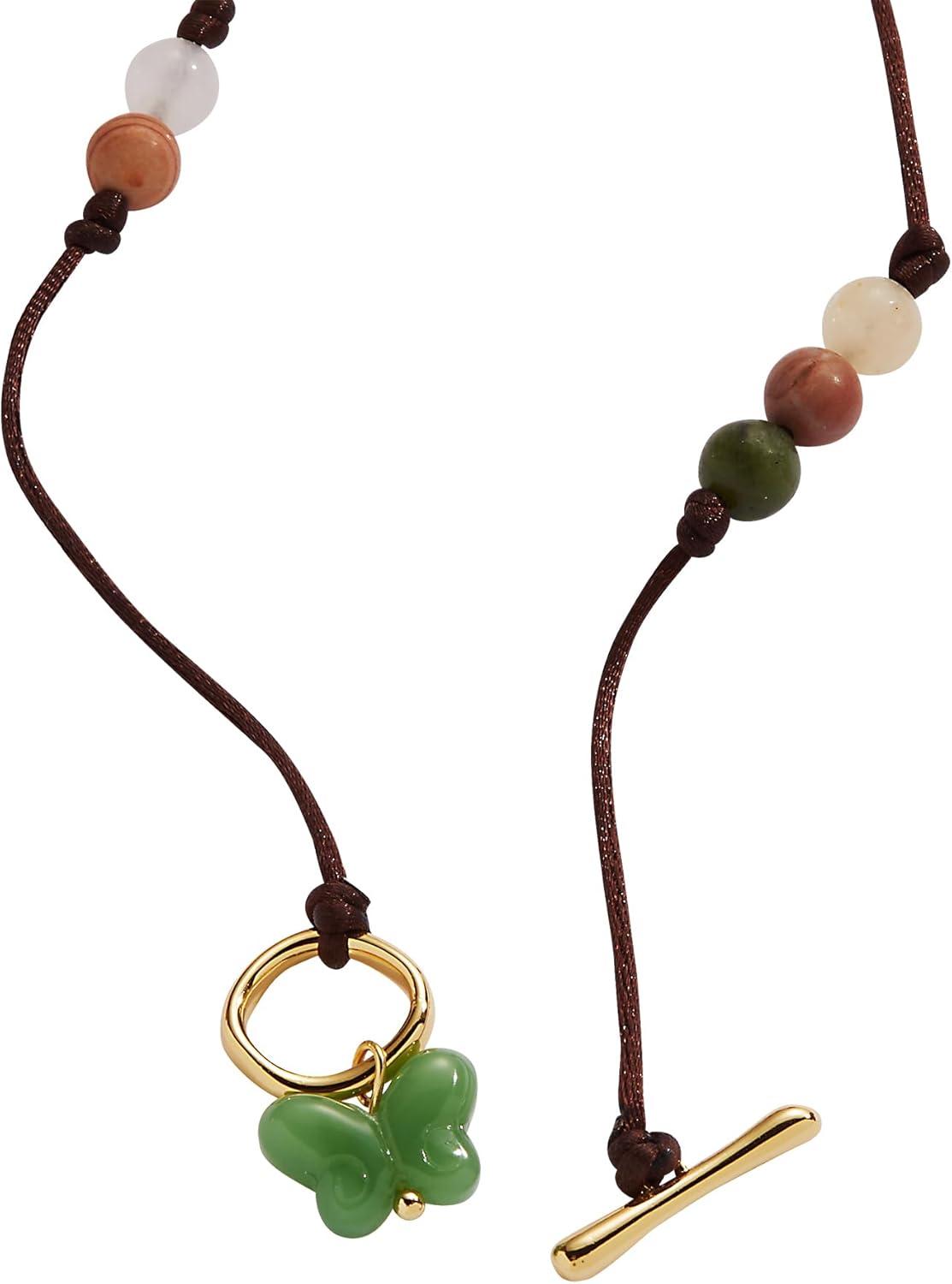 imageAlex and Ani Carved Butterfly JewelryCarved Butterfly Healing Stone Toggle Necklace