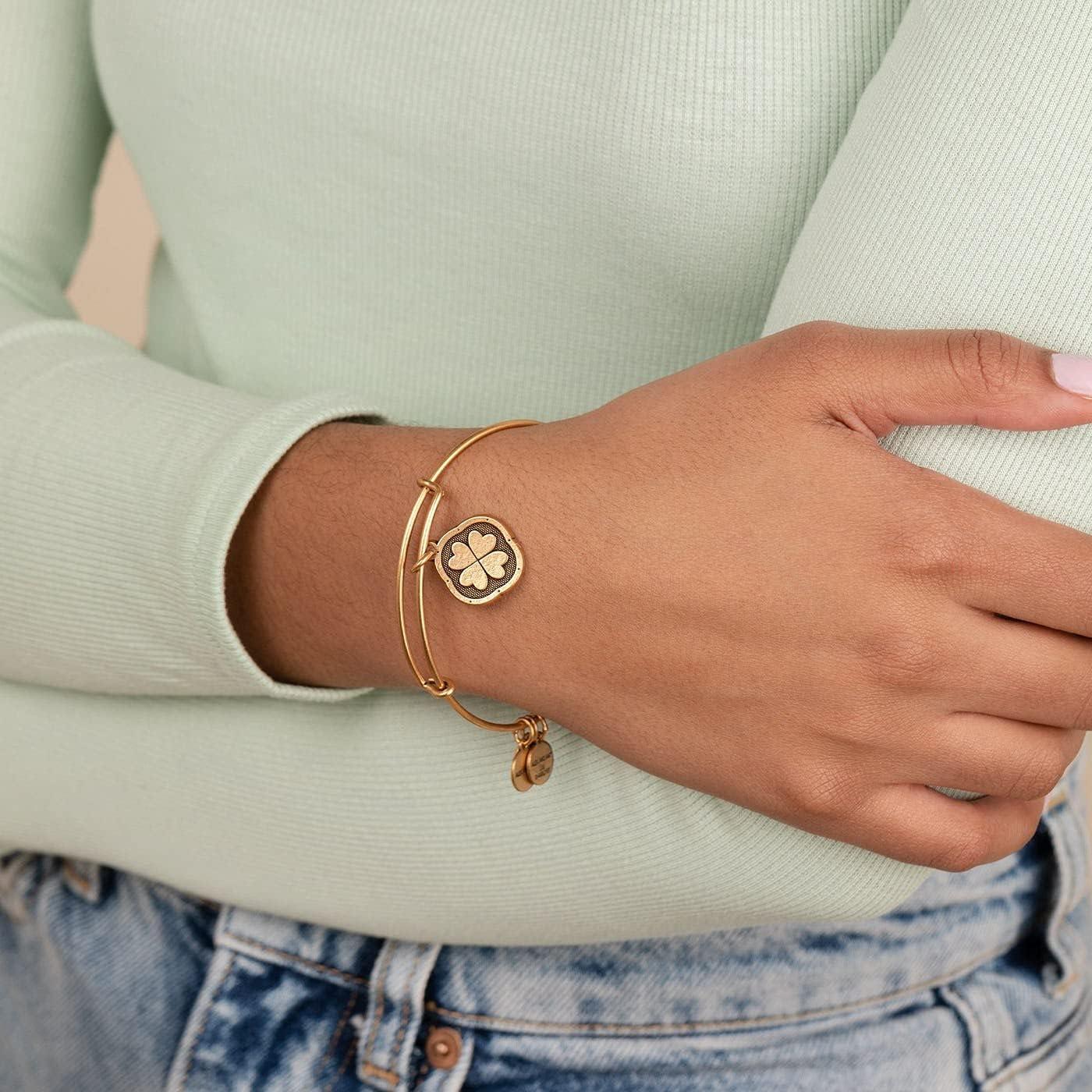 imageAlex and Ani Four Leaf Clover Charm Bangle Sweet SerendipityGold