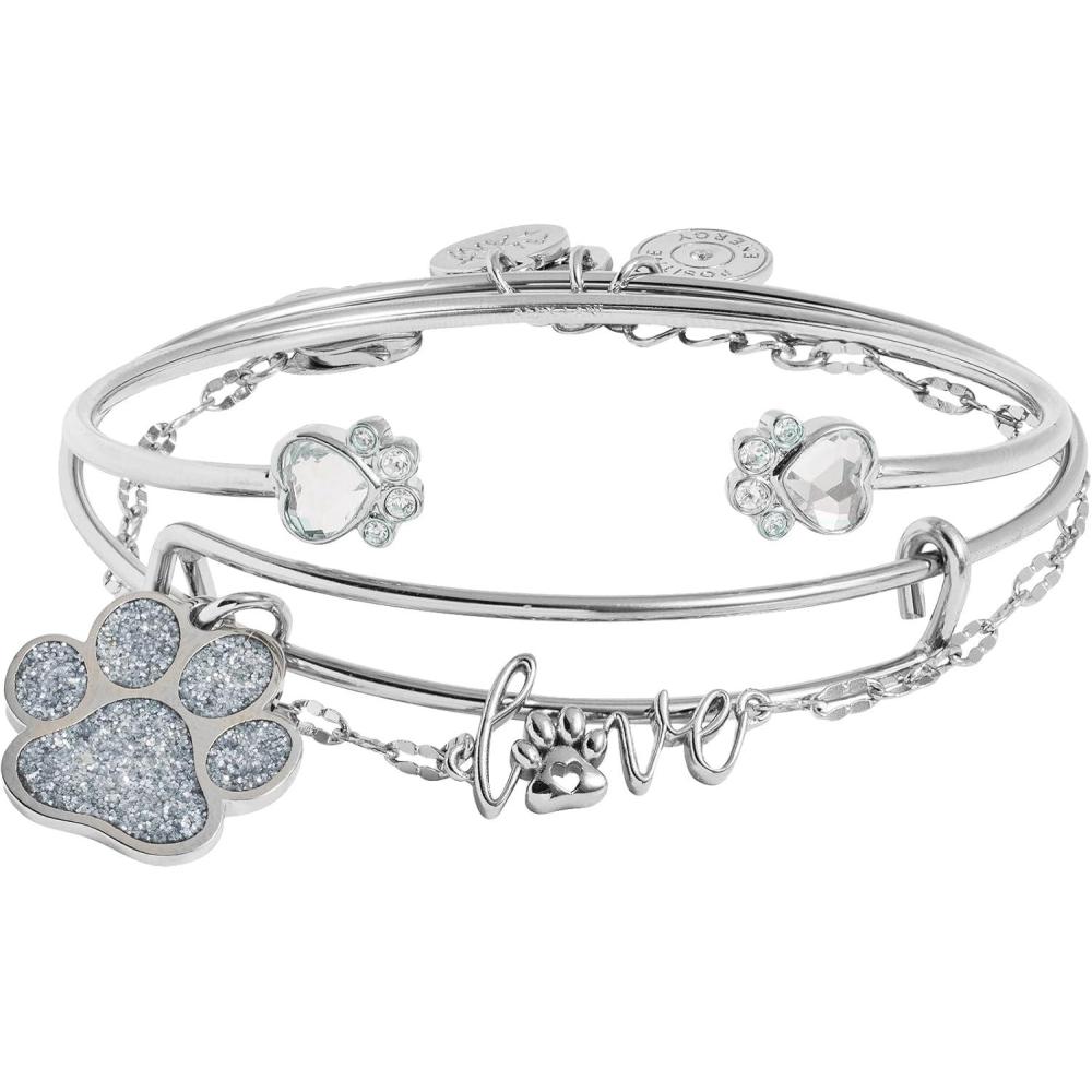 imageAlex and Ani Dog amp Paw Themed BraceletShiny Silver