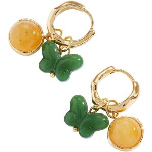 Alex and Ani Carved Butterfly Jewelry(Healing Stone Huggie Interchangeable Set)