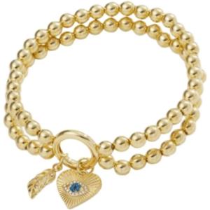 Alex and Ani Double Stretch Bracelets(Evil Eye + Feather)