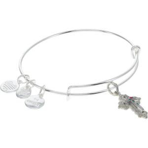 Alex and Ani Floral Cross Charm Bangle Bracelet