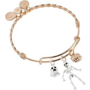 Alex and Ani Ghost Jewelry(Ghost  Skeleton and Pumpkin Trio Charm Bangle)