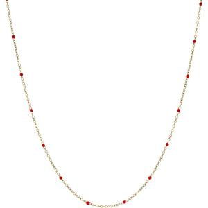 Alex and Ani Enamel White Dot Chain Necklace(Red)
