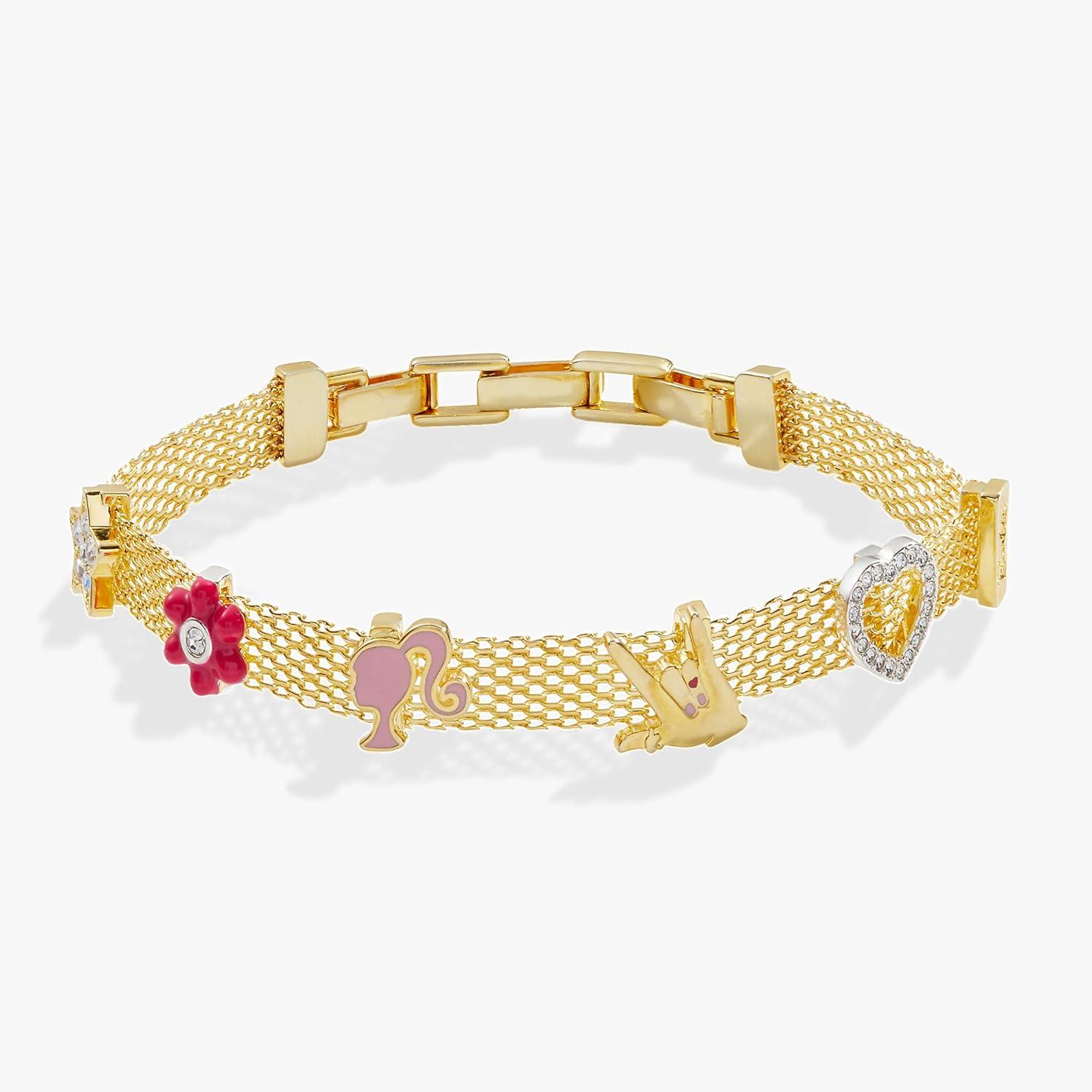imageAlex and Ani Barbie BraceletsMulticharm Mesh Chain Bracelet Shiny Gold