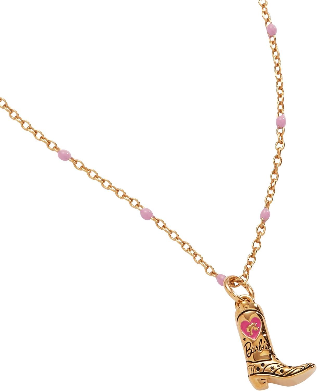 imageAlex and Ani Barbie Gold and Pink JewelryAlex and Ani Barbie Cowboy Boot Pendant Necklace