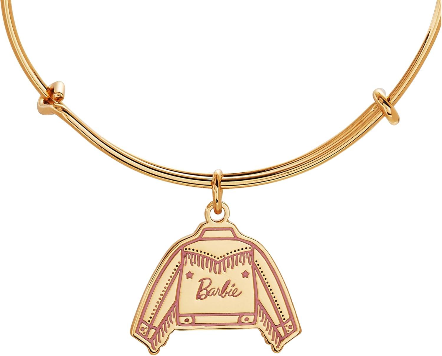 imageAlex and Ani Barbie Gold and Pink JewelryAlex and Ani Barbie Western Jacket Charm Bangle