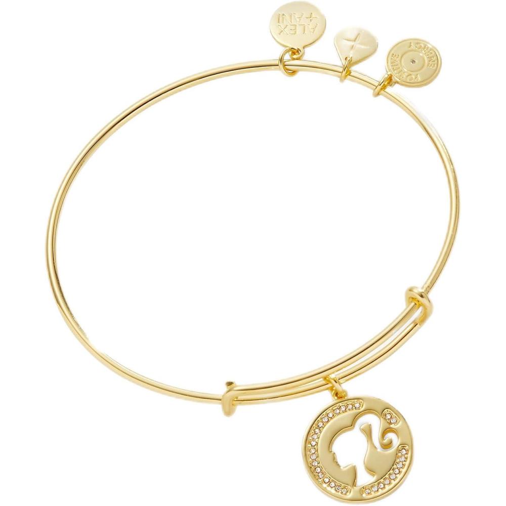 imageAlex and Ani Barbie BraceletsSilhouette Pave Charm Bangle Shiny Gold