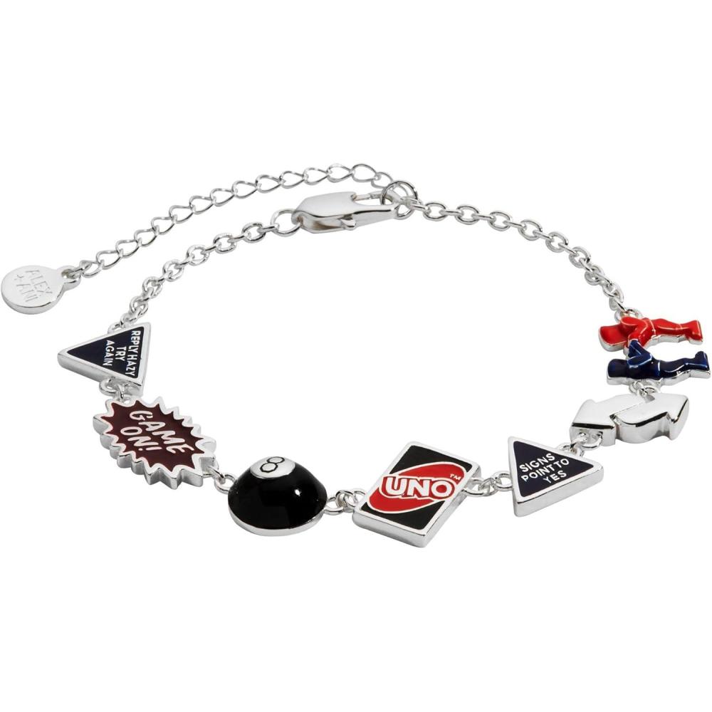 imageAlex and Ani Mattel 80th Bracelet  Collectible Enamel Charms Adjustable Fit NickelFreeGame Night Bracelet