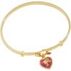Silhouette Heart Charm Tension Bangle (Shiny Gold)
