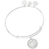 Silhouette Pave Charm Bangle (Shiny Silver)