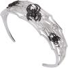 imageAlex and Ani Silver Cuff Bracelet  Spider Web Design with Black Spiders Glows in the Dark Crystal Accents Spooky Halloween Jewelry NickelFree