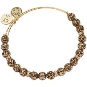 Alex and Ani Metal Filigree and Pave Beaded Bangle(Gold)