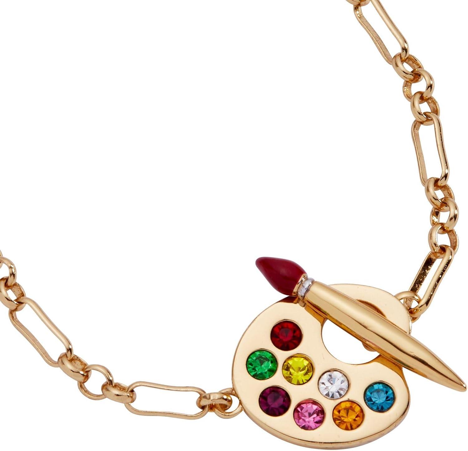 imageAlex and Ani Artist Palette amp Paint Brush Toggle Necklace Artsy GoldTone Charm Necklace Perfect for Expressing Creativity Ideal for Women