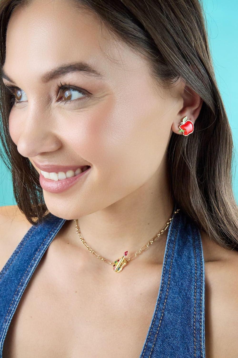 imageAlex and Ani Artist Palette amp Paint Brush Toggle Necklace Artsy GoldTone Charm Necklace Perfect for Expressing Creativity Ideal for Women