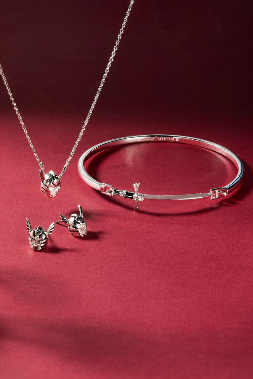 imageAlex and Ani HOUSE OF THE DRAGON Necklaces Dimensional Dragon amp Helmet Pendants with Faceted Crystal NickelFree Unique Jewelry GiftDaemon Targaryen Helmet Antique Silver