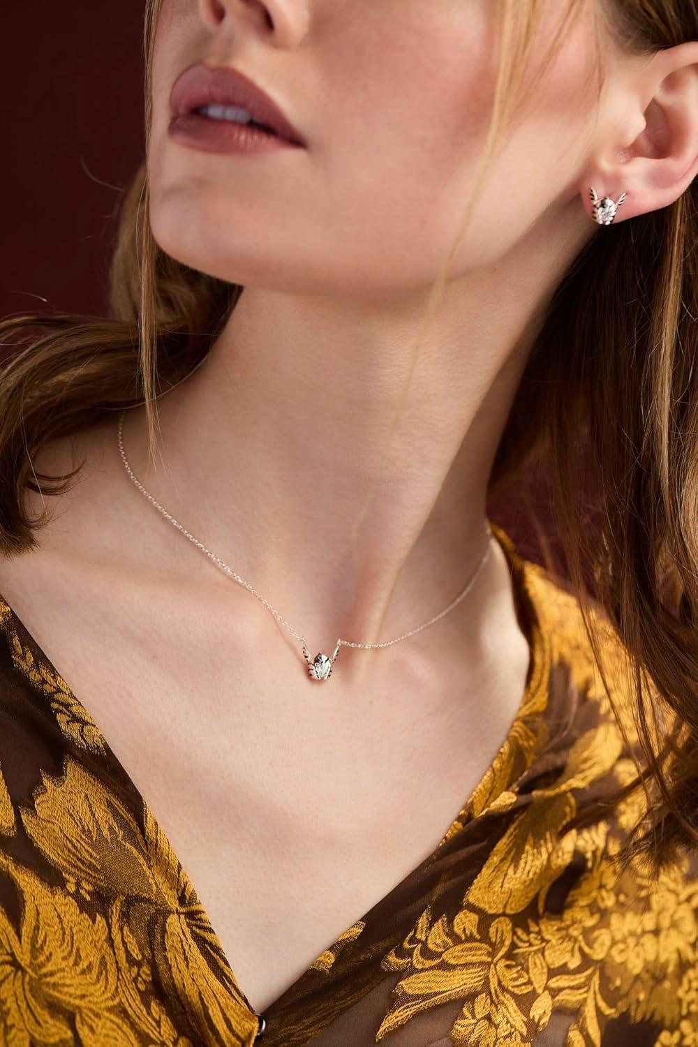 imageAlex and Ani HOUSE OF THE DRAGON Necklaces Dimensional Dragon amp Helmet Pendants with Faceted Crystal NickelFree Unique Jewelry GiftDaemon Targaryen Helmet Antique Silver