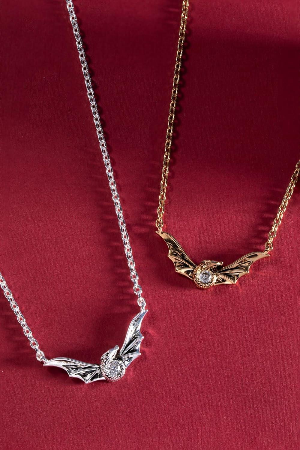 imageAlex and Ani HOUSE OF THE DRAGON Necklaces Dimensional Dragon amp Helmet Pendants with Faceted Crystal NickelFree Unique Jewelry GiftSyrax Necklace Antique Silver