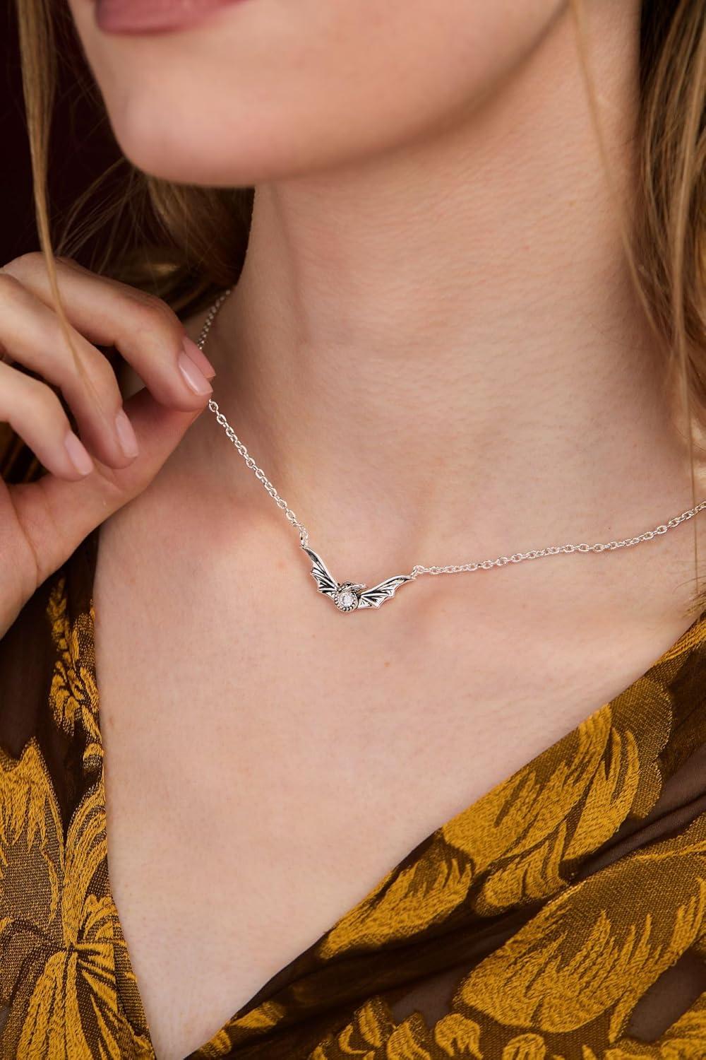 imageAlex and Ani HOUSE OF THE DRAGON Necklaces Dimensional Dragon amp Helmet Pendants with Faceted Crystal NickelFree Unique Jewelry GiftSyrax Necklace Antique Silver