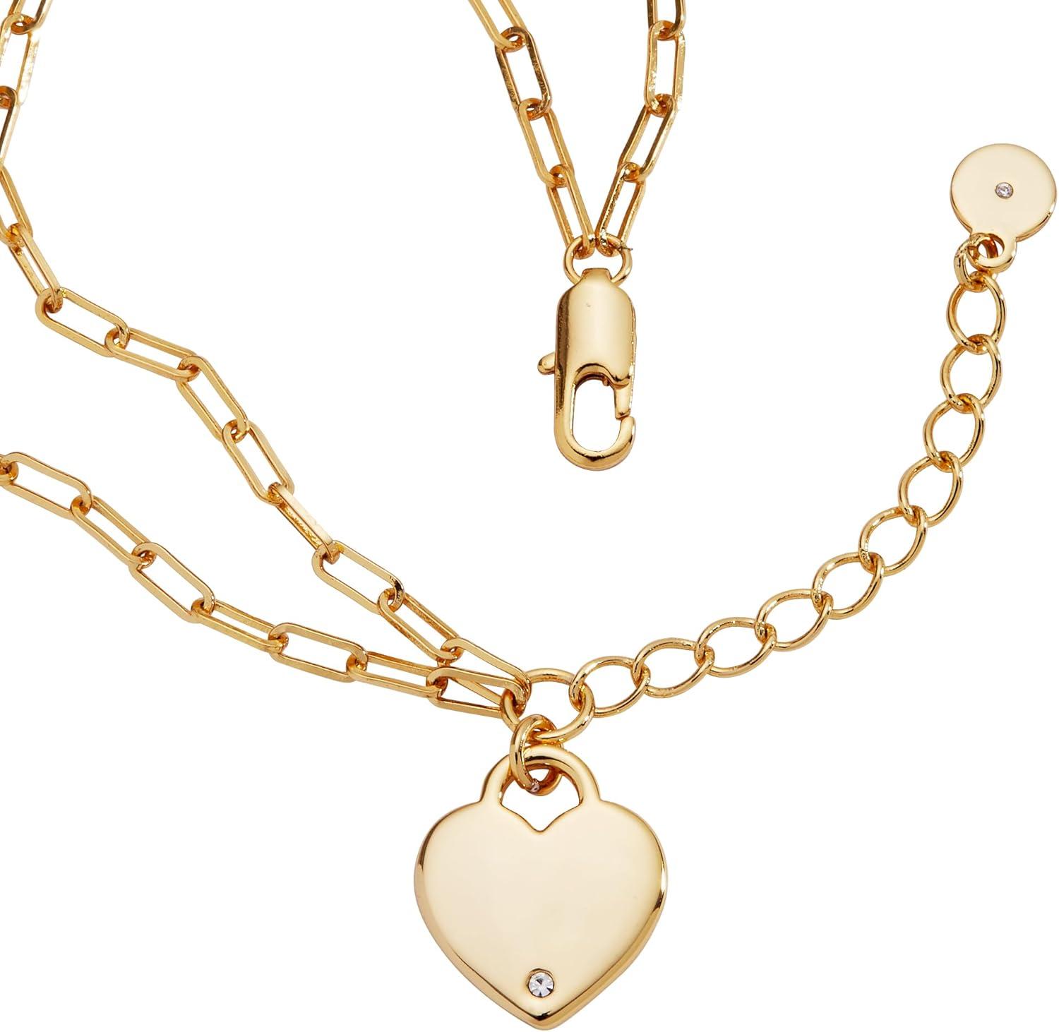 imageAlex and Ani Heart Charm Double Paperclip Chain BracletGold
