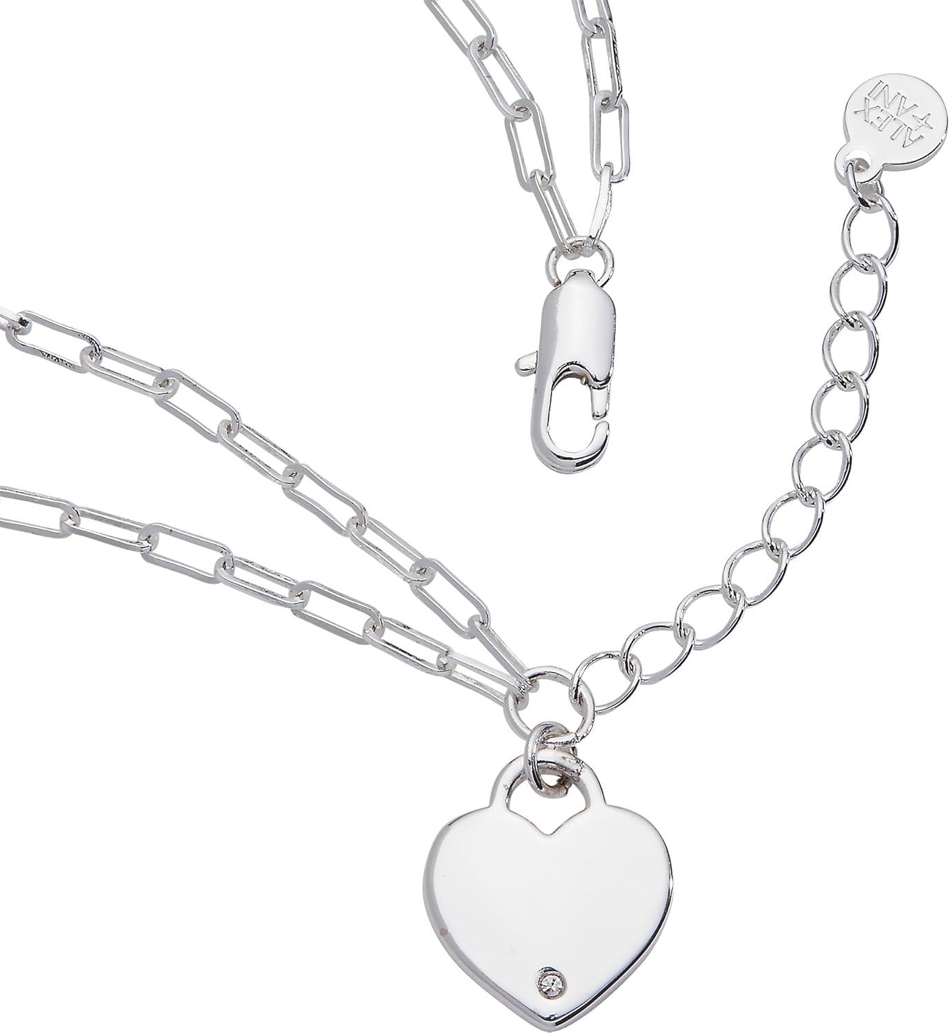 imageAlex and Ani Heart Charm Double Paperclip Chain BracletSilver