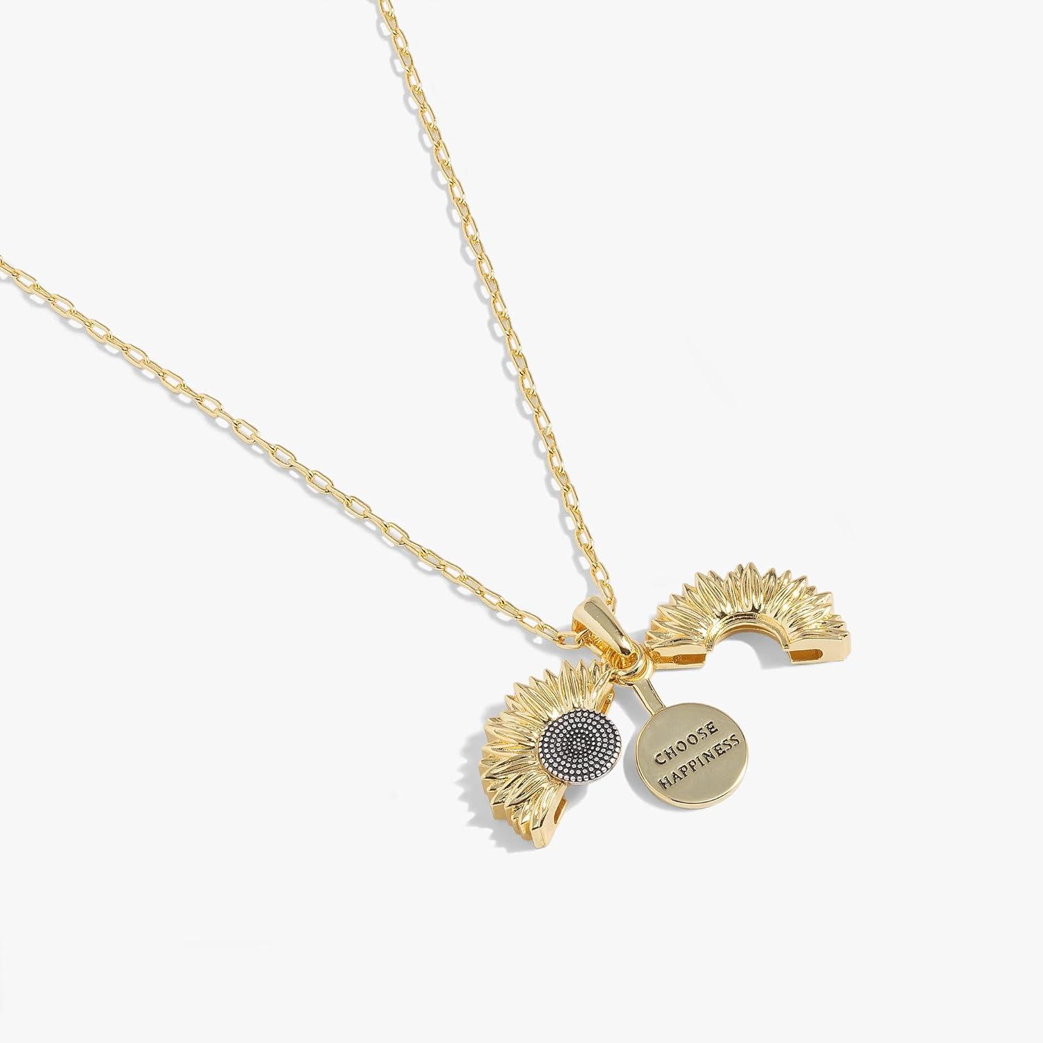 imageAlex and Ani Sunflower Choose Happiness Mantra Necklace