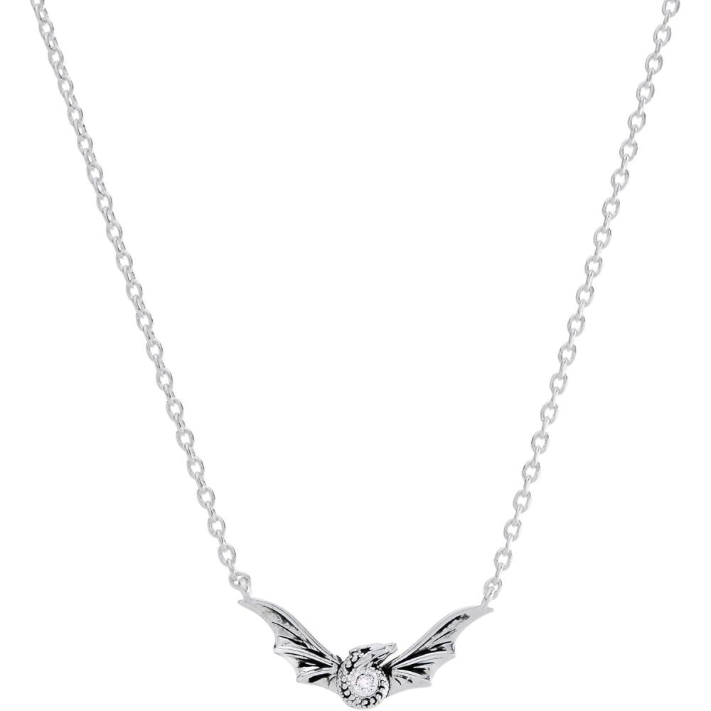 imageAlex and Ani HOUSE OF THE DRAGON Necklaces Dimensional Dragon amp Helmet Pendants with Faceted Crystal NickelFree Unique Jewelry GiftSyrax Necklace Antique Silver