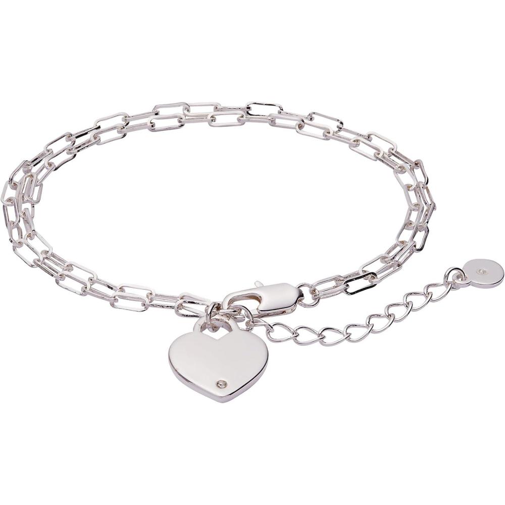 imageAlex and Ani Heart Charm Double Paperclip Chain BracletSilver