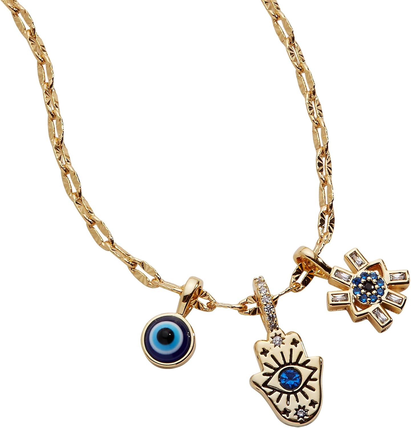 imageAlex and Ani Evil Eye Charm NecklaceTriple Charm Necklace