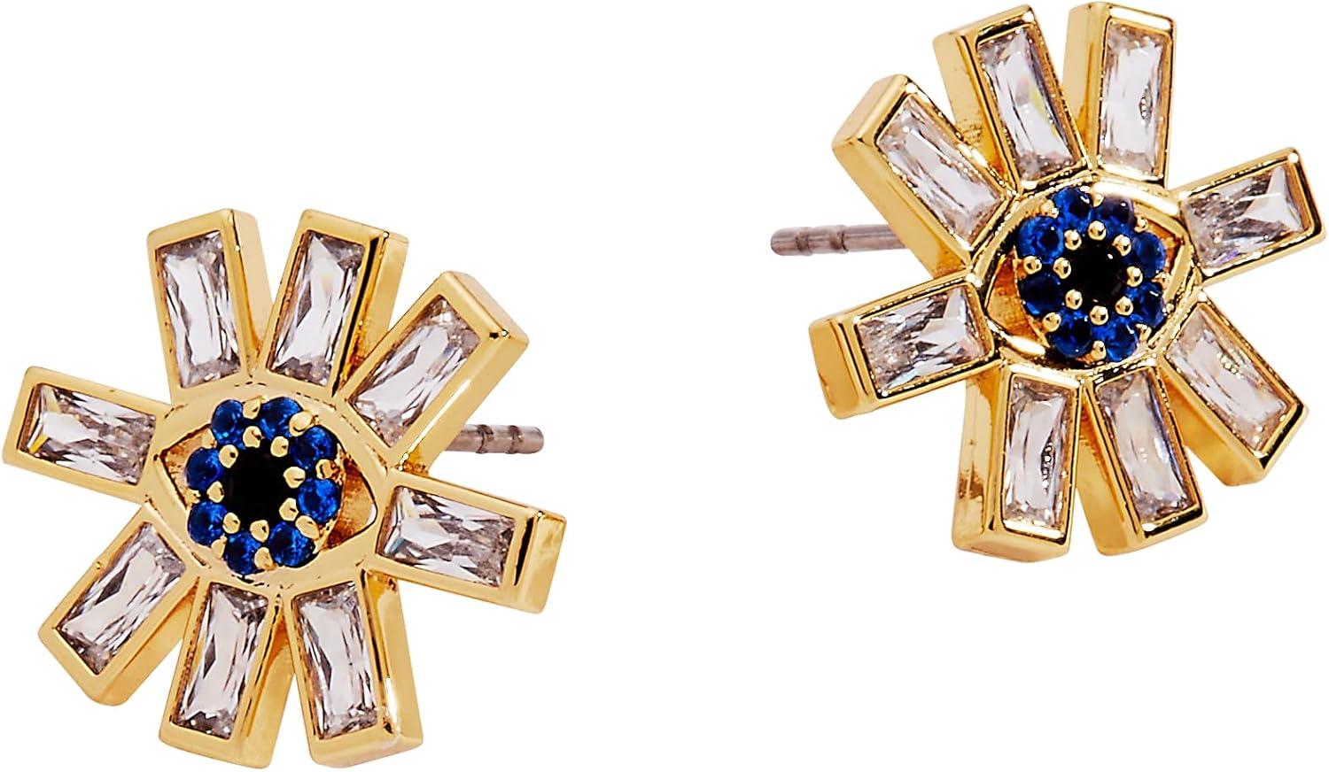 imageAlex and Ani GoldPlated Evil Eye Earring Crystal Pav amp Baguette Stones Charm Hamsa amp Heart Symbolizes Protection amp Strength Ideal Evil Eye Jewelry for WomenStatement Stud Earrings