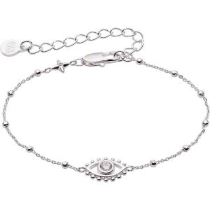 Alex and Ani Evil Eye Inline Bracelet for Women – Silver Plated Brass Bangle, Ideal Gift Jewelry, Nickel-Free Safe Materials, Adjustable Bracelet for Women