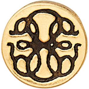 Alex and Ani Path of Life Gold Slider Charm, Create Your Own, 14kt Gold Plated, Gold, Charm Size 0.27 inch Width by 0.27 inch Height