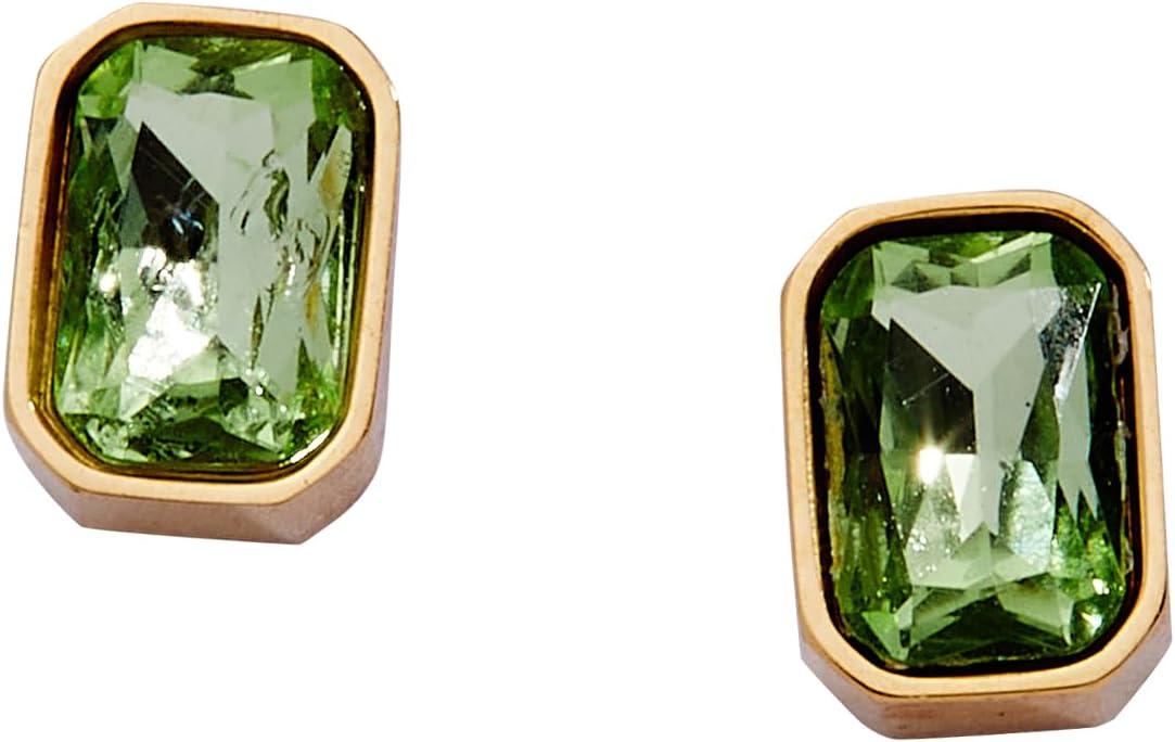 imageAlex and Ani EmeraldCut Birthstone Stud EarringsAugust Stainless Gold