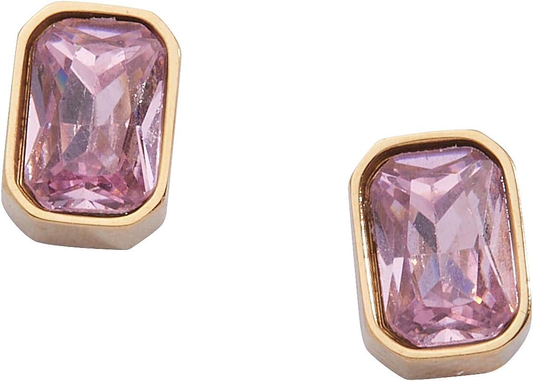 imageAlex and Ani EmeraldCut Birthstone Stud EarringsOctober Stainless Gold