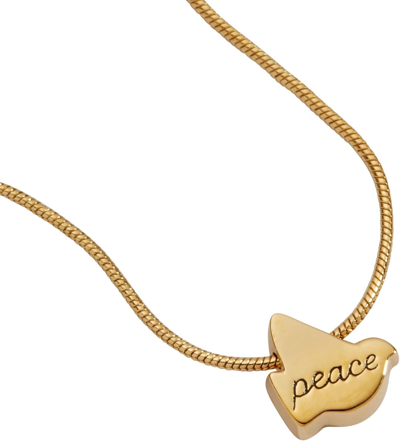 imageAlex and Ani Pearlized Dove Peace Slider Necklace Shiny Gold