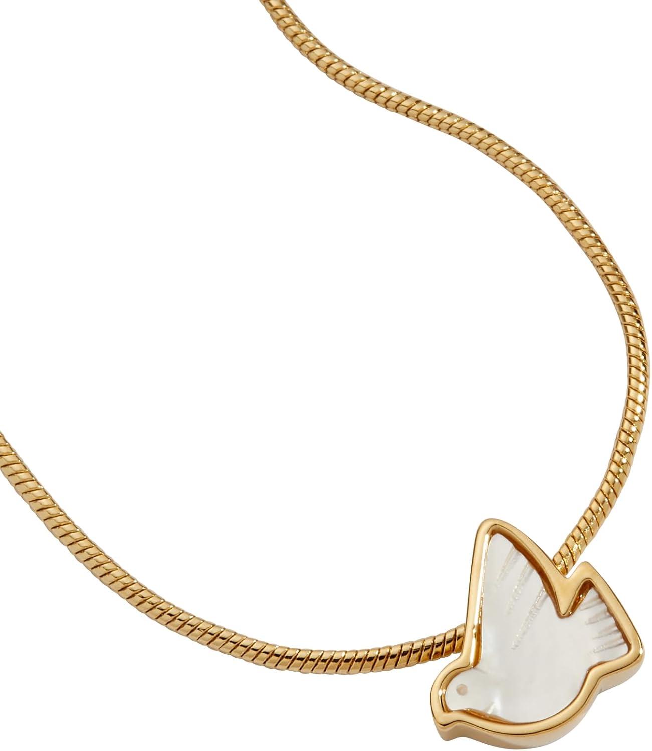 imageAlex and Ani Pearlized Dove Peace Slider Necklace Shiny Gold