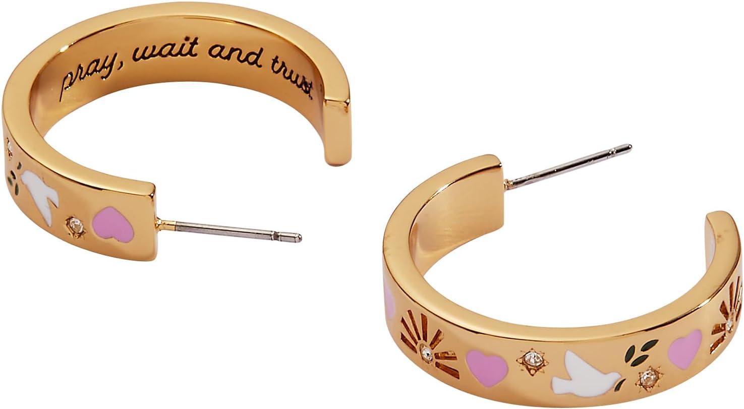 imageAlex and Ani Pray Wait and Trust Hoop Earrings Shiny Gold