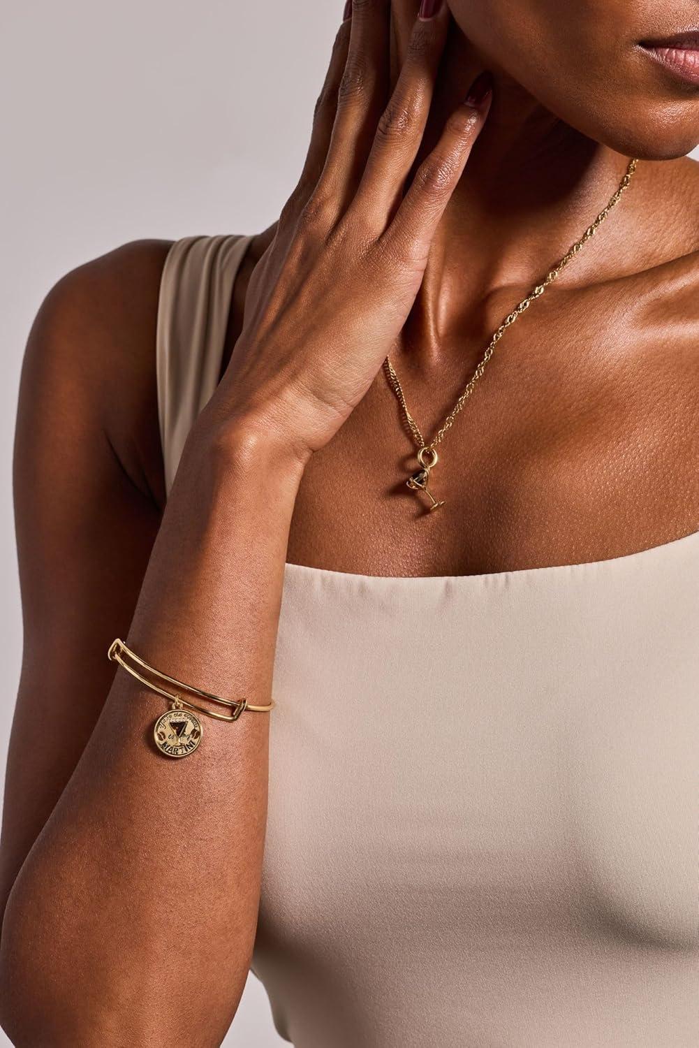 imageAlex and Ani Youre the Espresso to my Martini Charm Bangle Bracelet Shiny Gold Bracelets for Women NickelFree Safe Materials