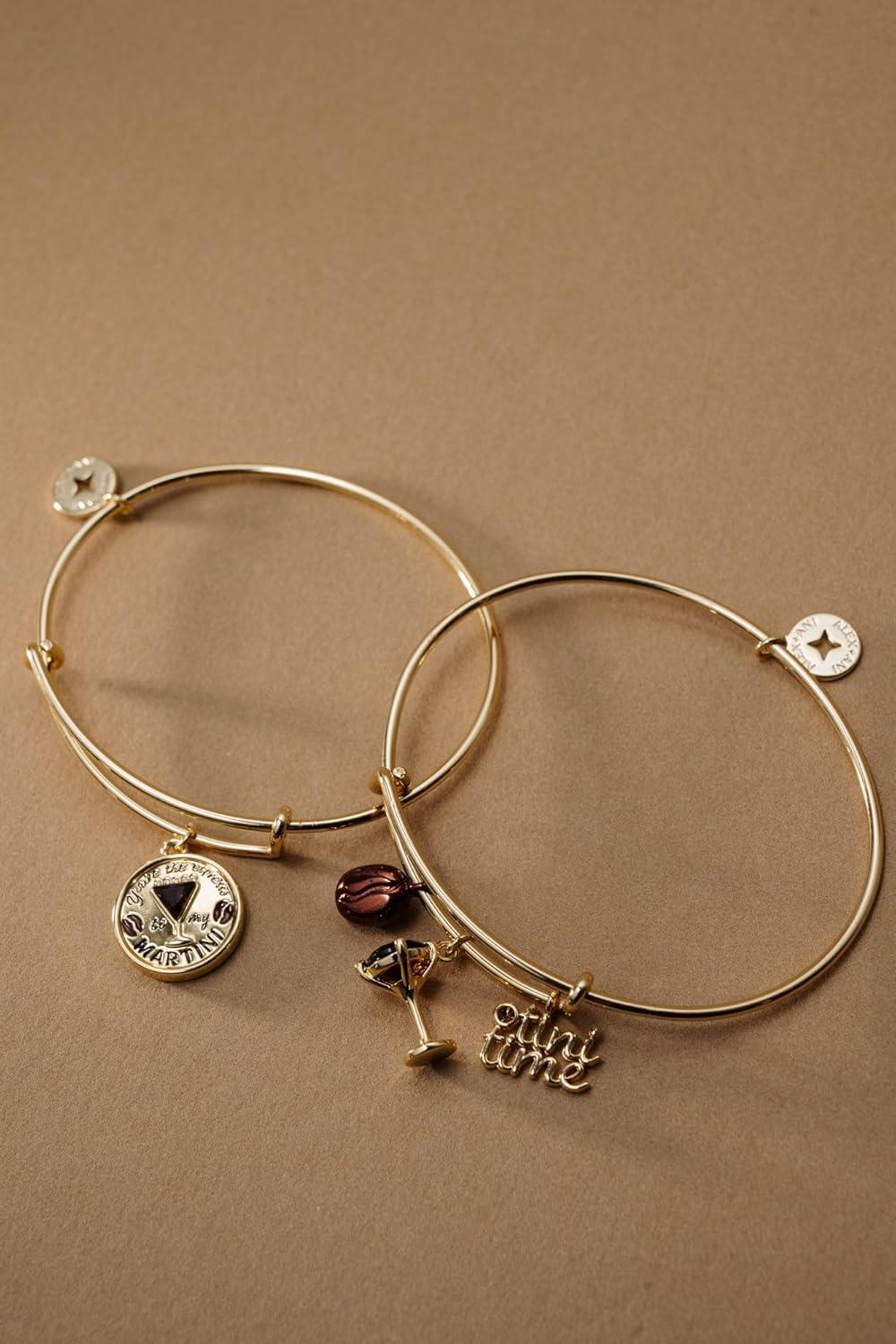 imageAlex and Ani Youre the Espresso to my Martini Charm Bangle Bracelet Shiny Gold Bracelets for Women NickelFree Safe Materials