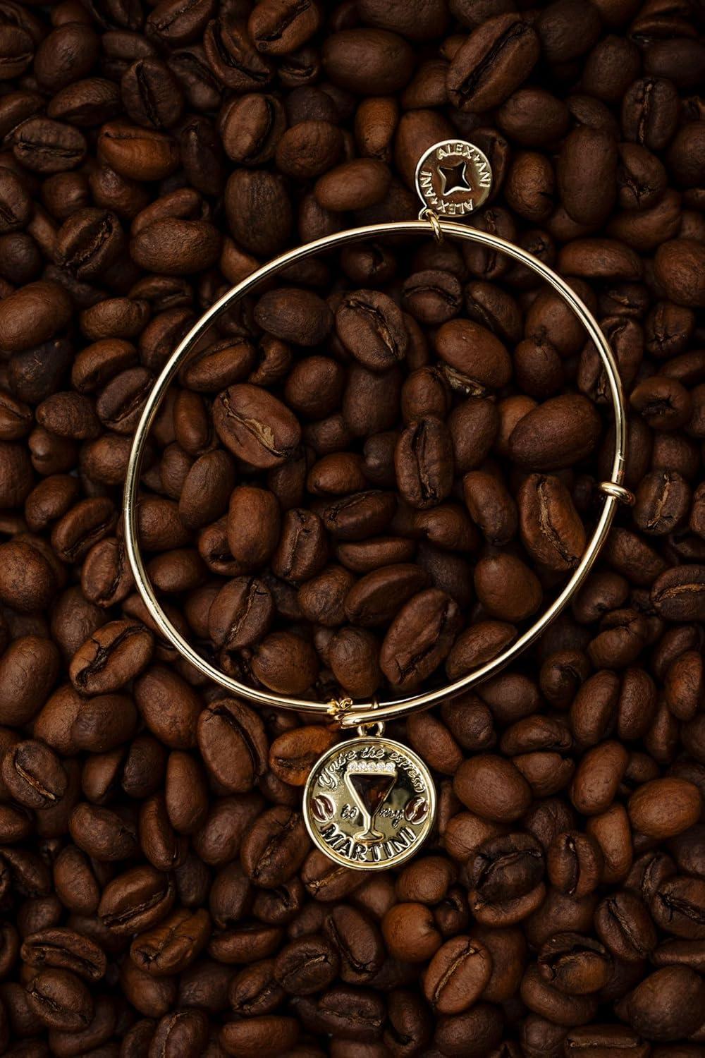 imageAlex and Ani Youre the Espresso to my Martini Charm Bangle Bracelet Shiny Gold Bracelets for Women NickelFree Safe Materials