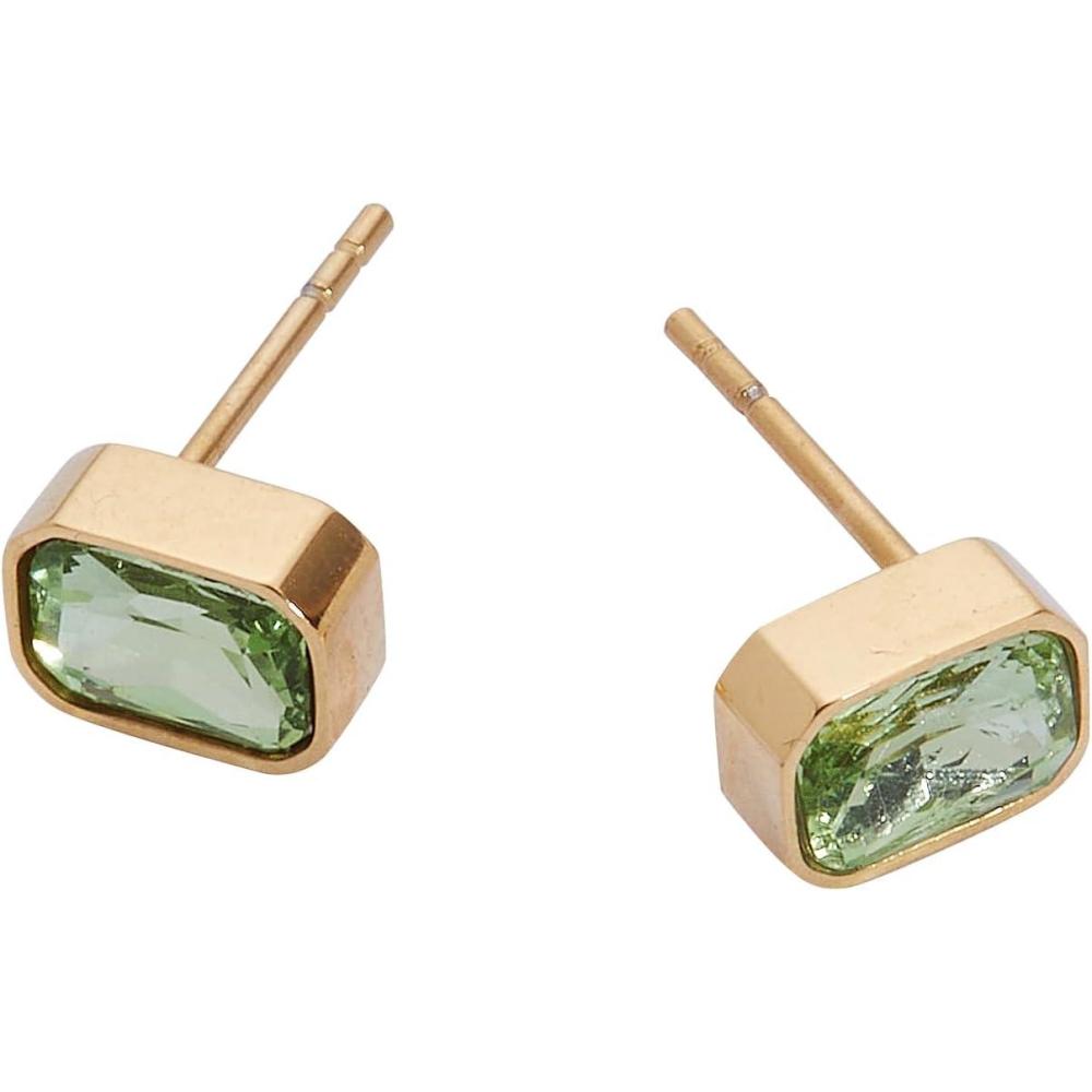 imageAlex and Ani EmeraldCut Birthstone Stud EarringsAugust Stainless Gold