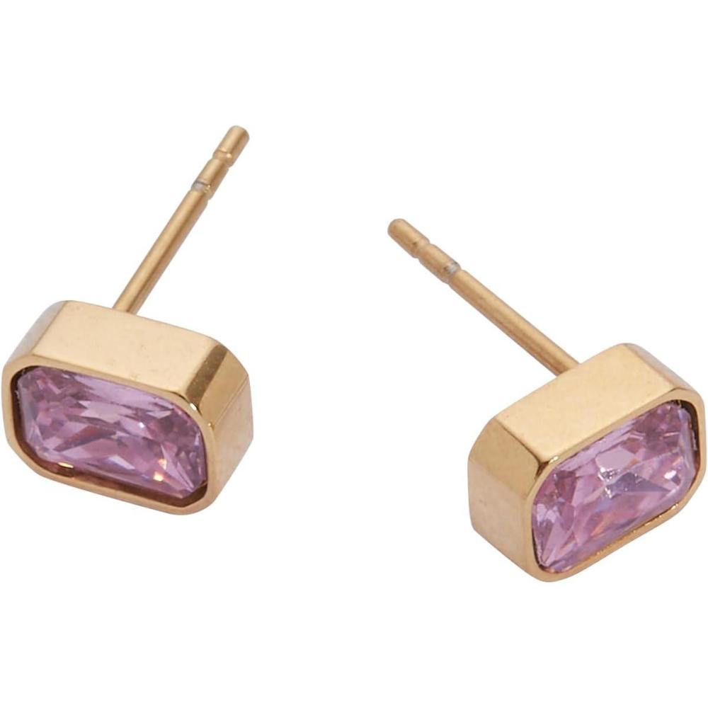 imageAlex and Ani EmeraldCut Birthstone Stud EarringsOctober Stainless Gold