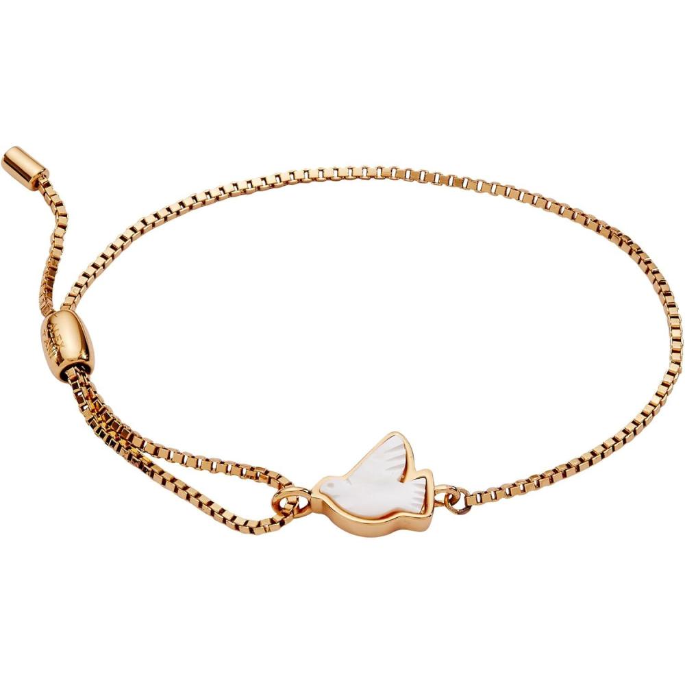 imageAlex and Ani Pearlized Dove Peace Pull Chain Bracelet for Women Shiny Gold