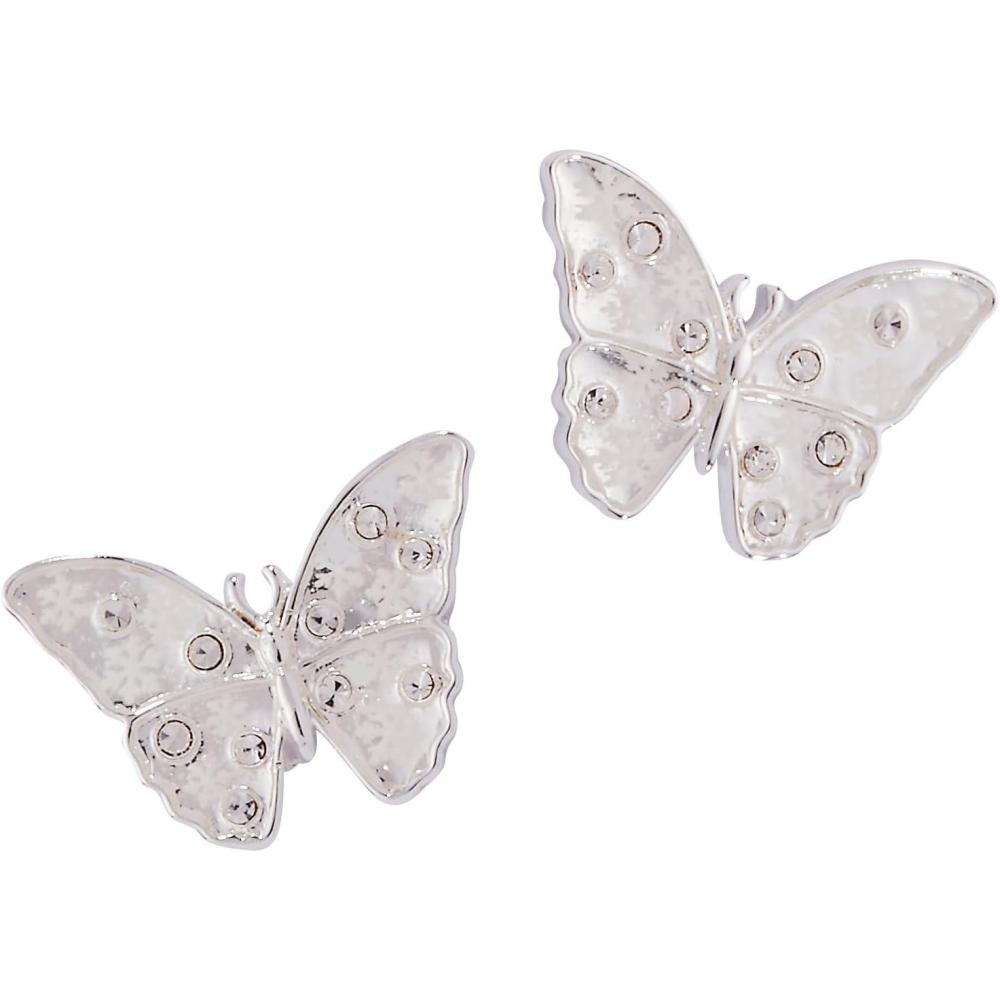 imageAlex and Ani SOM  Glass Butterfly Statement Stud Earring Shiny Silver