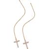 imageAlex and Ani Delicate Pave Cross Threader Earring 14k Gold Sterling Silver