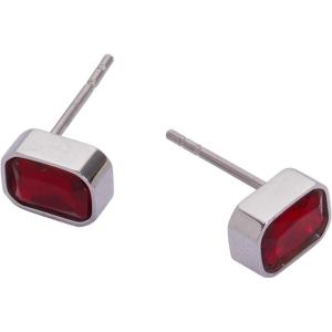 Alex and Ani Emerald-Cut Birthstone Stud 7, Stainless Silver