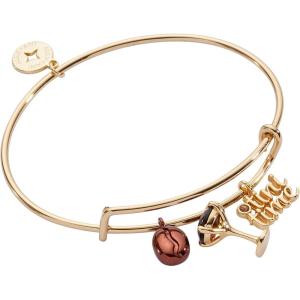Alex and Ani Espresso Martini Multi Charm Bangle Bracelet, Shiny Gold Bracelets for Women, Nickel-Free, Safe Materials